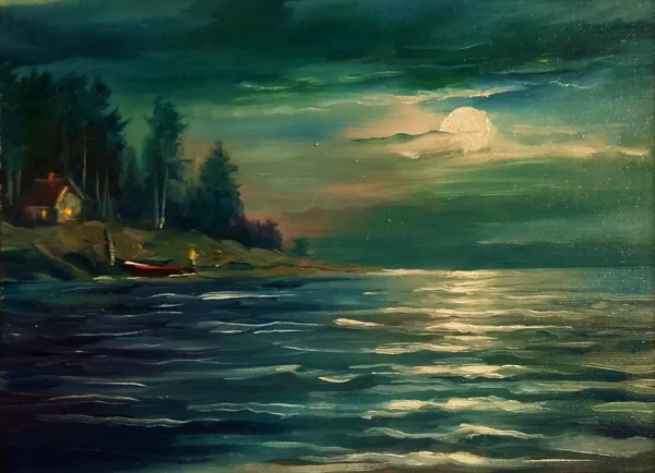 ''Meitenei nenāk vēl miegs'' - k.,a., e  18x24